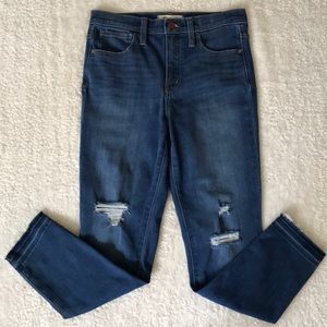 Madewell Jeans 10" High-Rise Skinny 27 Distressed
